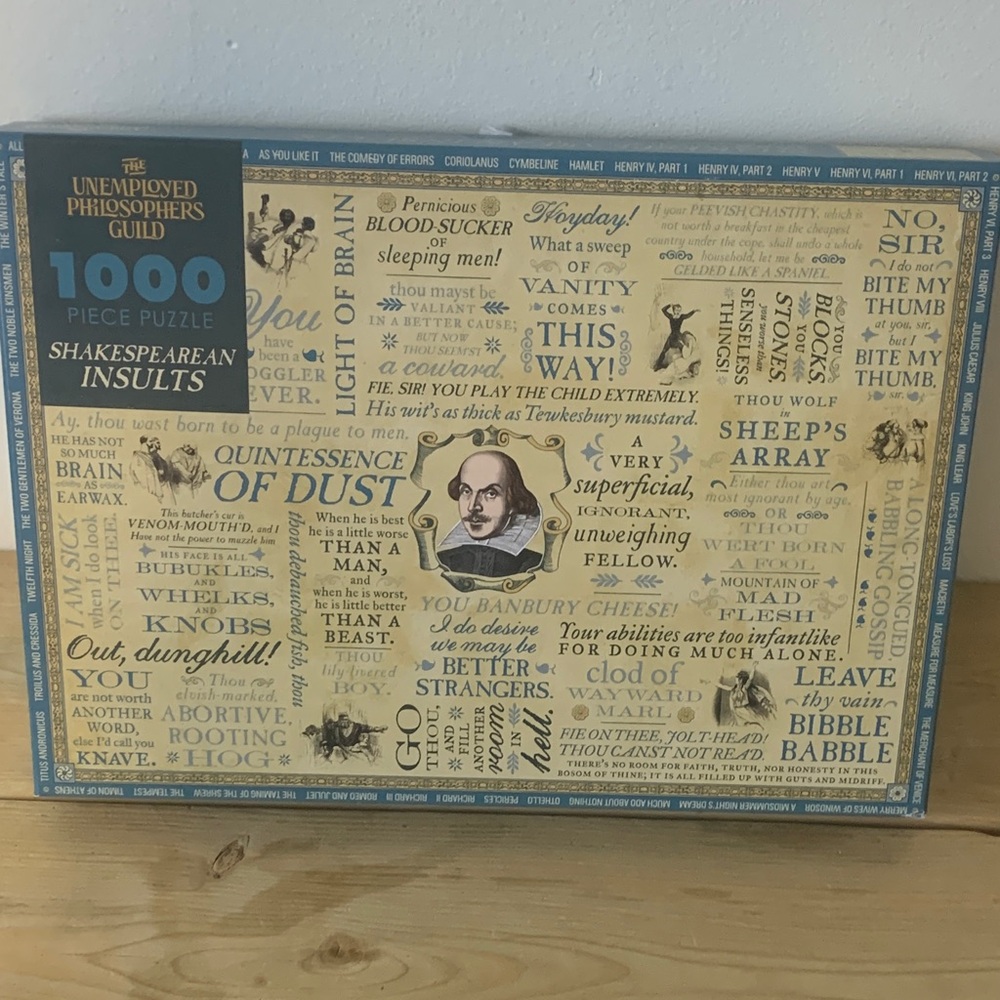 The Unemployed Philosophers Guild Shakespearean Insults 1000 piece puzzle
